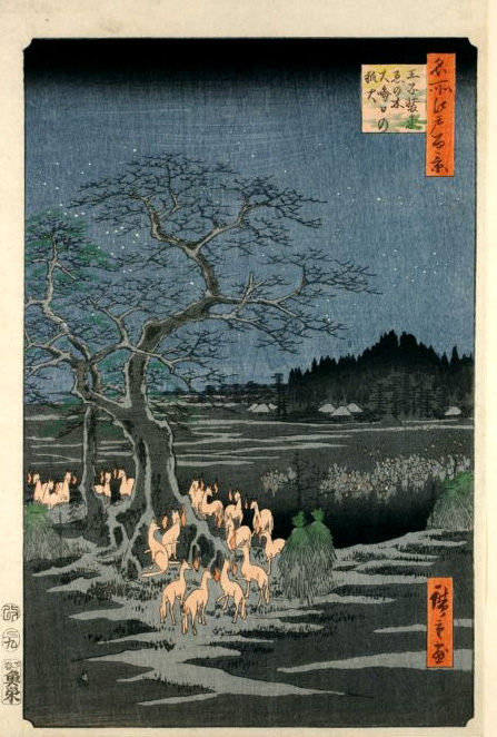 王子装束ゑの木大晦日の狐火